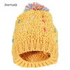ZhenYueQi Winter Warm Mixed Color Knitted Hats Fluffy Plush Beanie Street Chic for Women