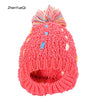ZhenYueQi Winter Warm Mixed Color Knitted Hats Fluffy Plush Beanie Street Chic for Women