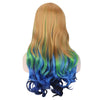 Harajuku Cosplay Mixed Colors Long Wavy Synthetic Wig with Bangs Wreath for Women