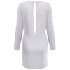 Casual Round Collar Backless Drawstring Mini Dress for Women