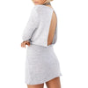 Casual Round Collar Backless Drawstring Mini Dress for Women