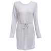 Casual Round Collar Backless Drawstring Mini Dress for Women