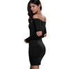 Off Shoulder Cut Out Short Cocktail Dress with Sleeves