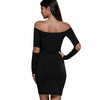 Off Shoulder Cut Out Short Cocktail Dress with Sleeves