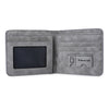 Solid Color Letter Embellishment Dull Polish Open Vertical Wallet for Men
