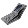 Solid Color Letter Embellishment Dull Polish Open Vertical Wallet for Men