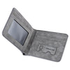 Solid Color Letter Embellishment Dull Polish Open Vertical Wallet for Men