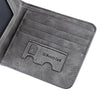 Solid Color Letter Embellishment Dull Polish Open Vertical Wallet for Men