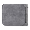 Solid Color Letter Embellishment Dull Polish Open Vertical Wallet for Men