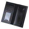 Lichee Pattern Solid Color Letter Open Soft Vertical Long Wallet for Men