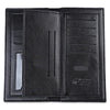 Lichee Pattern Solid Color Letter Open Soft Vertical Long Wallet for Men