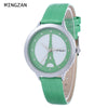 MINGZAN 6222 Women Quartz Watch Tower Pattern Dial Daily Water Resistance Female Wristwatch