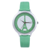 MINGZAN 6222 Women Quartz Watch Tower Pattern Dial Daily Water Resistance Female Wristwatch