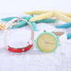 MINGZAN 6207 Women Quartz Watch Stereo Scales Leather Band Female Wristwatch