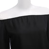 Sexy Off The Shoulder Flare Sleeve Pure Color Flounced Blouse for Women