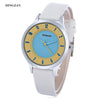 MINGZAN 6202 Women Quartz Watch Stereo Dial Leather Band Daily Water Resistance Female Wristwatch