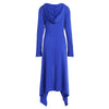 High Low Hooded Dress with Long Sleeves