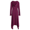 High Low Hooded Dress with Long Sleeves