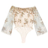 Off The Shoulder Sequins Bodysuit