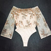 Off The Shoulder Sequins Bodysuit