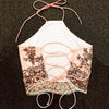 Sequins Lace Up Backless Crop Top