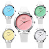 MINGZAN 6118 Women Quartz Watch Simple Shiny Dial Leather Strap Female Wristwatch