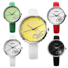 MINGZAN 6107 Women Quartz Watch Flower Pattern Dial Leather Strap Female Wristwatch