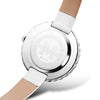 MINGZAN 6107 Women Quartz Watch Flower Pattern Dial Leather Strap Female Wristwatch