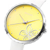 MINGZAN 6107 Women Quartz Watch Flower Pattern Dial Leather Strap Female Wristwatch