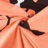 High Waist Dress Set Dog Animal Print Color Blocking Big Hem Belt Sheer Scarf