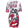Plus Size Funny Print T Shirt Dress