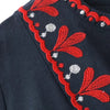 Round Neck Lantern Sleeve Embroidered Dress