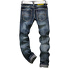 Frayed Zipper Fly Five-pocket Straight Leg Ripped Jeans