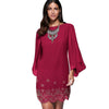 Chiffon Rhinestone Embellished Bell Sleeve Dress