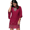 Chiffon Rhinestone Embellished Bell Sleeve Dress