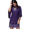 Chiffon Rhinestone Embellished Bell Sleeve Dress