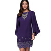 Chiffon Rhinestone Embellished Bell Sleeve Dress