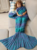 Warmth Knitted Fish Scales Mermaid Blanket For Kids