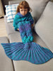 Warmth Knitted Fish Scales Mermaid Blanket For Kids