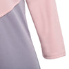 Fashion Round Collar Three Quarter Sleeve Color Block Bottom Dress for Ladies