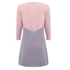 Fashion Round Collar Three Quarter Sleeve Color Block Bottom Dress for Ladies