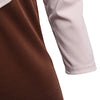 Fashion Round Collar Three Quarter Sleeve Color Block Bottom Dress for Ladies