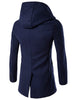 Hooded Double Breasted Back Slit Wool Coat