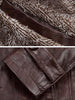Stand Collar Flocking Single Breasted PU-Leather Jacket