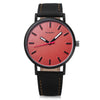 MINGZAN 6306 Unisex Quartz Watch Leather Band Daily Water Resistance Luminous Pointer Wristwatch