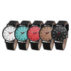 MINGZAN 6306 Unisex Quartz Watch Leather Band Daily Water Resistance Luminous Pointer Wristwatch