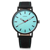 MINGZAN 6306 Unisex Quartz Watch Leather Band Daily Water Resistance Luminous Pointer Wristwatch