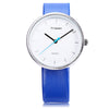 MINGZAN 6221 Unisex Quartz Watch Leather Band Daily Water Resistance Concise Dial Wristwatch