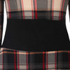 Women Stylish Scoop Neck Long Sleeve Gingham Slimming Dress