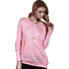 Stylish Plunging Neck Long Sleeve Solid Color Pocket Design Women Dress